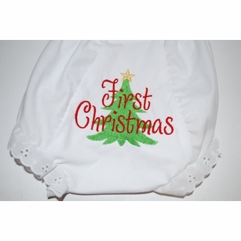 baby's first christmas bloomers
