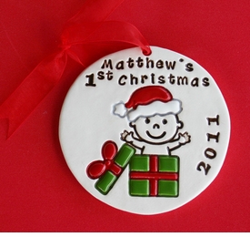 Baby's First Christmas Gift Box Ornament