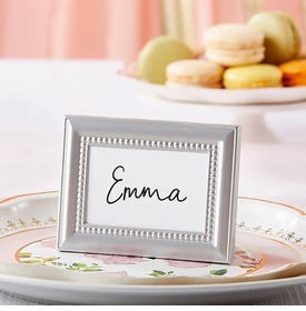 baby shower favor - 12PCS Silver Beaded Frame Place Card Holder