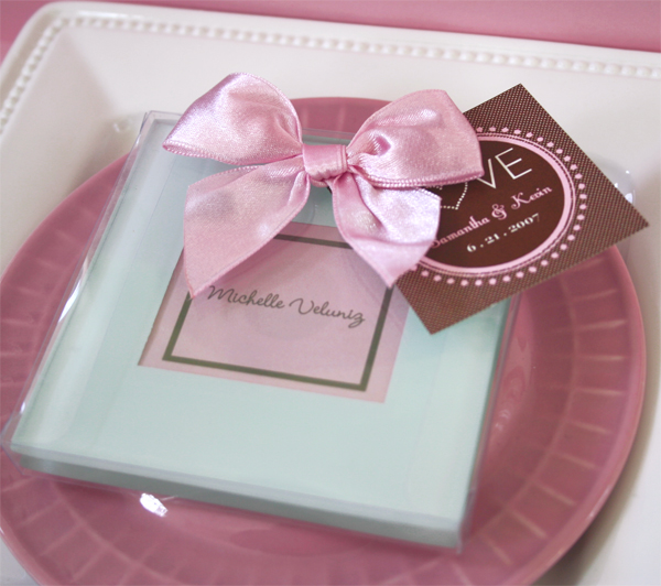 baby shower favor glass photo coasters