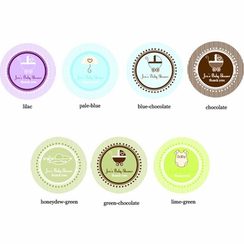 baby shower favor round labels 2.25" (set of 24)