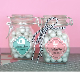 Baby Shower Glass Jar with Swing Top Lid - SMALL