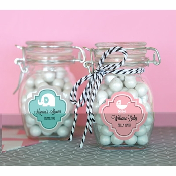 Baby Shower Glass Jar with Swing Top Lid - SMALL