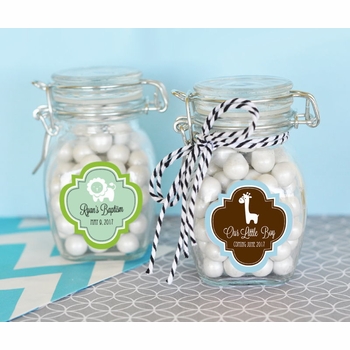 Baby Shower Glass Jar with Swing Top Lid - SMALL