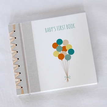 babys first book - turquoise balloons by rag & bone bindery