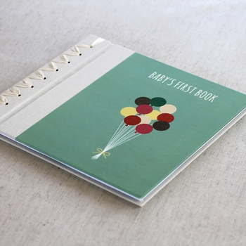 babys first book - turquoise balloons by rag & bone bindery