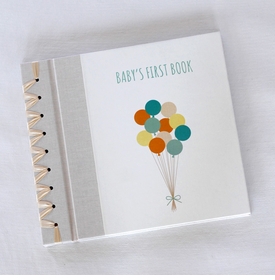 babys first book - turquoise balloons by rag & bone bindery