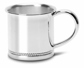 Beaded Silver Plated Baby Cup