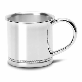 Beaded Silver Plated Baby Cup