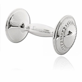 Beaded Sterling Silver Baby Barbell Rattle