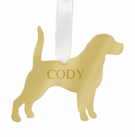 Beagle Christmas Ornament - Gold
