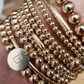 Beautycounter B logo beaded bracelet - 14k filled