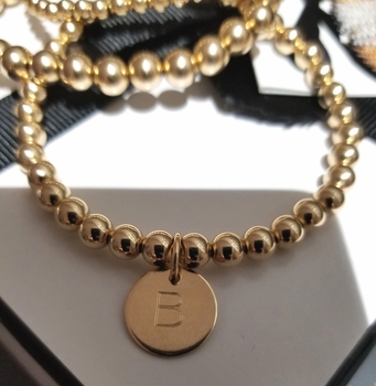 Beautycounter B logo beaded bracelet - 14k filled
