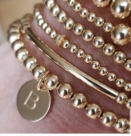 Beautycounter B logo beaded bracelet - 14k filled