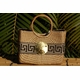 becky cocktail bag with tan greek key