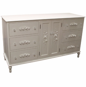 Bella Rosa Six Drawer Dresser with Cabinet