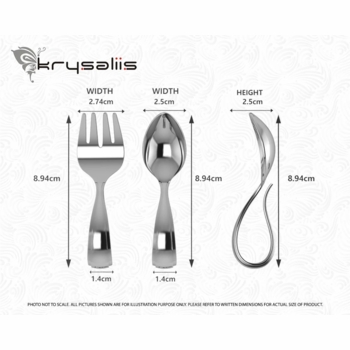 bent curved sterling silver personalized baby spoon & fork set