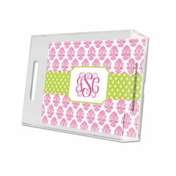 beti pink lucite tray - small
