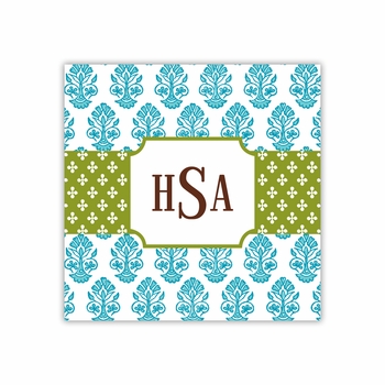 beti teal square paper coaster<br>set of 50