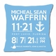 birth announcement new baby anchor pillow (blue)