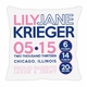 birth announcement new baby circles pillow (girl)
