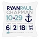 birth announcement new baby nautical pillow