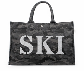 black camo ski tote