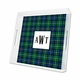 black watch plaid lucite tray - square