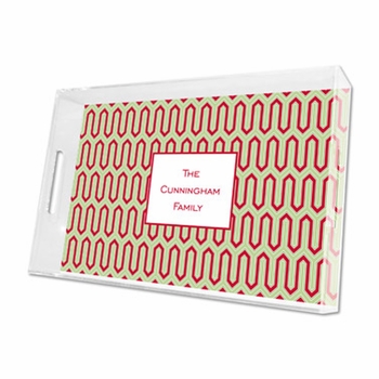 blaine cherry lucite tray - large