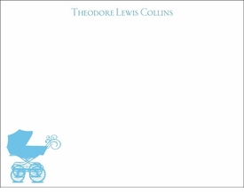Blue Baby Buggy Children's Stationery