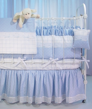 Blue Celeste and Aralie Crib Bedding