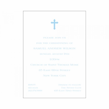 Blue Cross Baptism Invitations