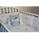 blue flowers and vines crib bedding
