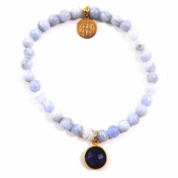 Blue Lace Agate & Amethyst Aria Bracelet