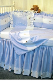 blue pitter patter with bears crib bedding by blauen