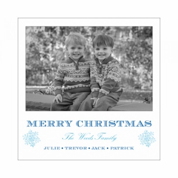 blue snowflakes 2 holiday cards