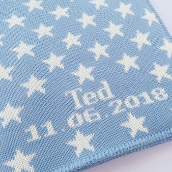 Blue Stars Personalized Baby Blanket