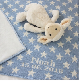 Blue Stars Personalized Baby Blanket