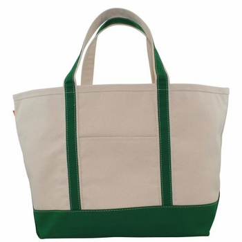 boat tote - emerald green