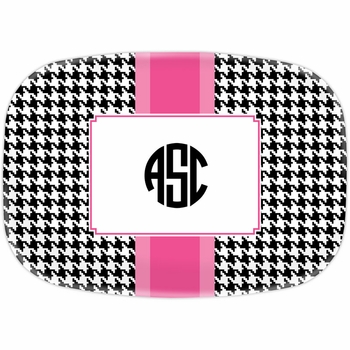 boatman geller alex houndstooth black platter