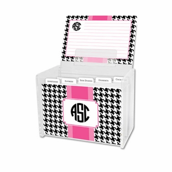 boatman geller alex houndstooth black recipe box