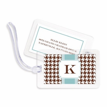 boatman geller alex houndstooth chocolate bag tags