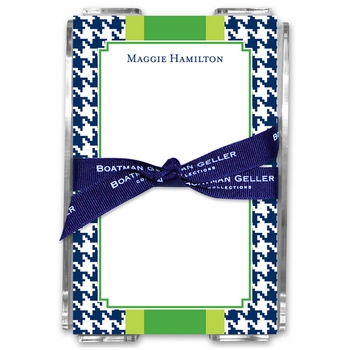 boatman geller alex houndstooth navy acrylic note sheets