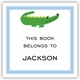 boatman geller alligator light blue square sticker