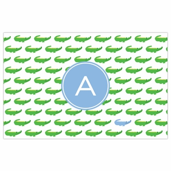 boatman geller alligator repeat blue placemat