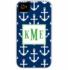 boatman geller anchors white on navy cell phone case