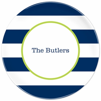 boatman geller awning stripe navy plate