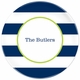 boatman geller awning stripe navy plate