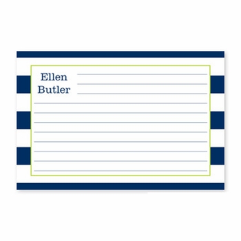 boatman geller awning stripe navy recipe card