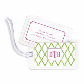 boatman geller bamboo green & raspberry bag tags